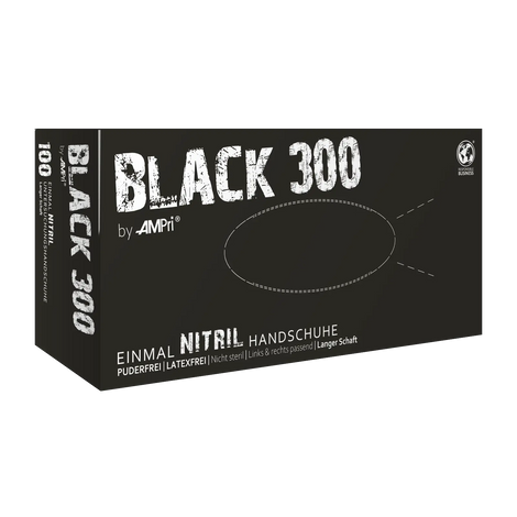 Nitrilhandschuhe, schwarz, puderfrei, Black 300 Nitril
