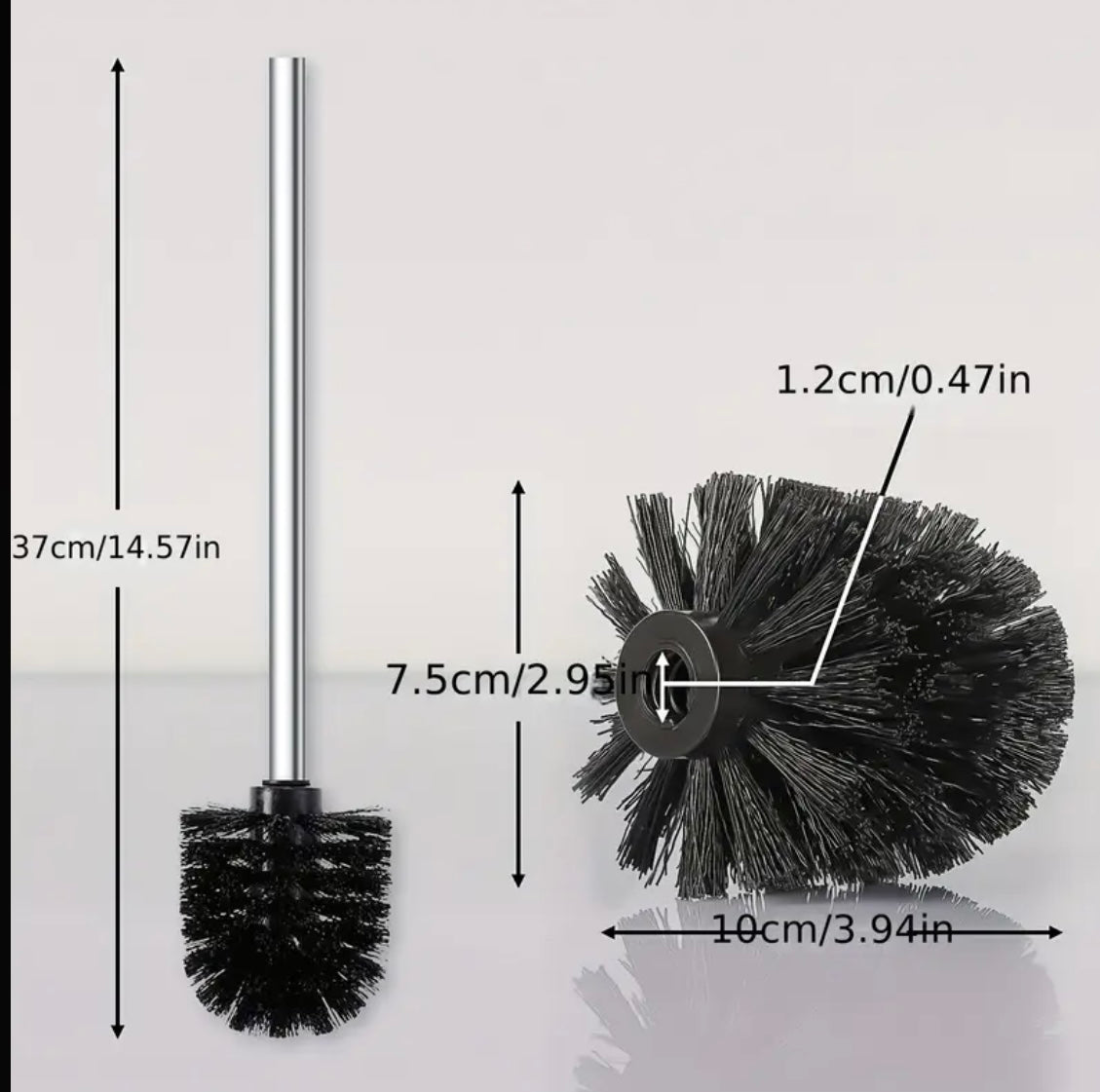 4 Set Toilettebürste + Stiel Edelstahl