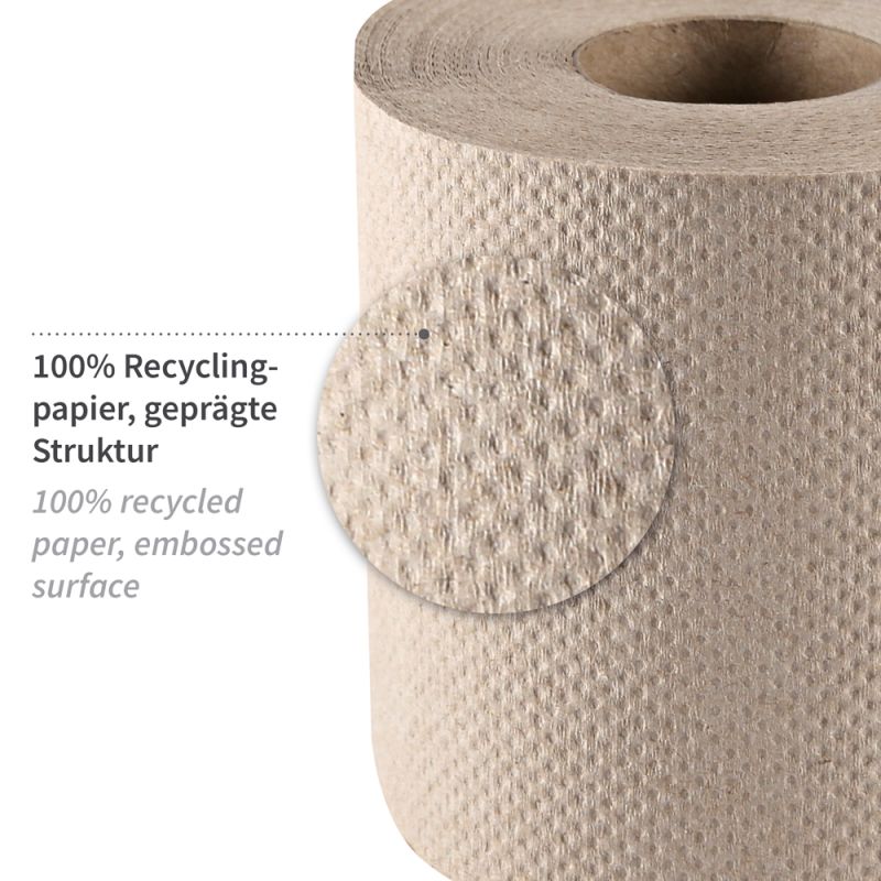 Toilettenpapier, Kleinrolle, 1-lagig | Recyclingpapier 64 Rol- 315 Blatt