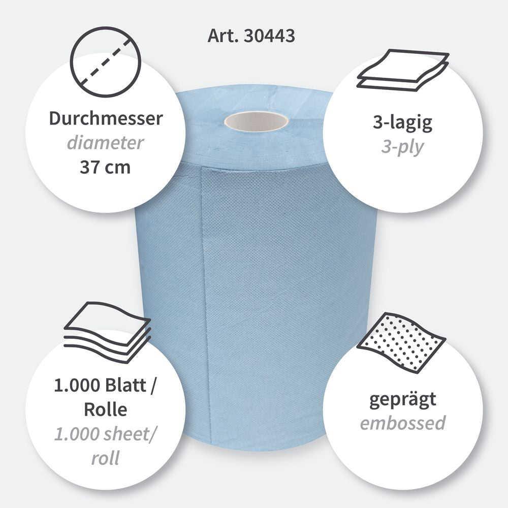 Putzpapiere, 3-lagig | Recyclingpapier Blau 100 % Recyclingpapier