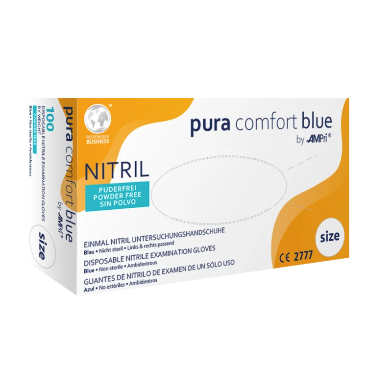 Einmalhandschuhe Nitril Pura Comfort blau puderfrei 100 Stück