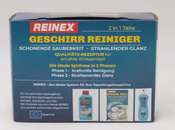 REINEX Geschirr Reiniger 2 in 1 Tabs 40 Stück Spülmaschinentabs