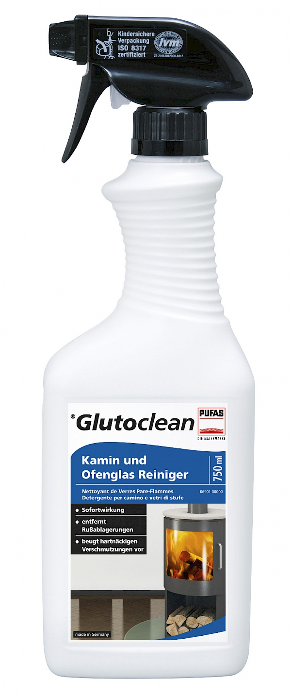Kamin und Ofenglas Reiniger 750ml Glutoclean – AS Hygiene