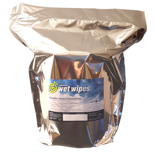 Cleanpaper Wet Wipes Desinfektionstücher (feucht) - 750 Blatt- Zellstoff