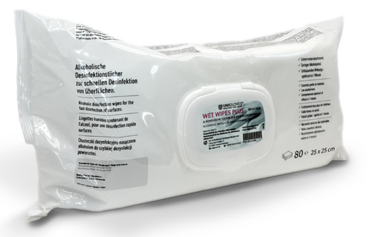 UNIGLOVES WET WIPES PLUS 80 Blatt 25x25cm Flächendesinfektion