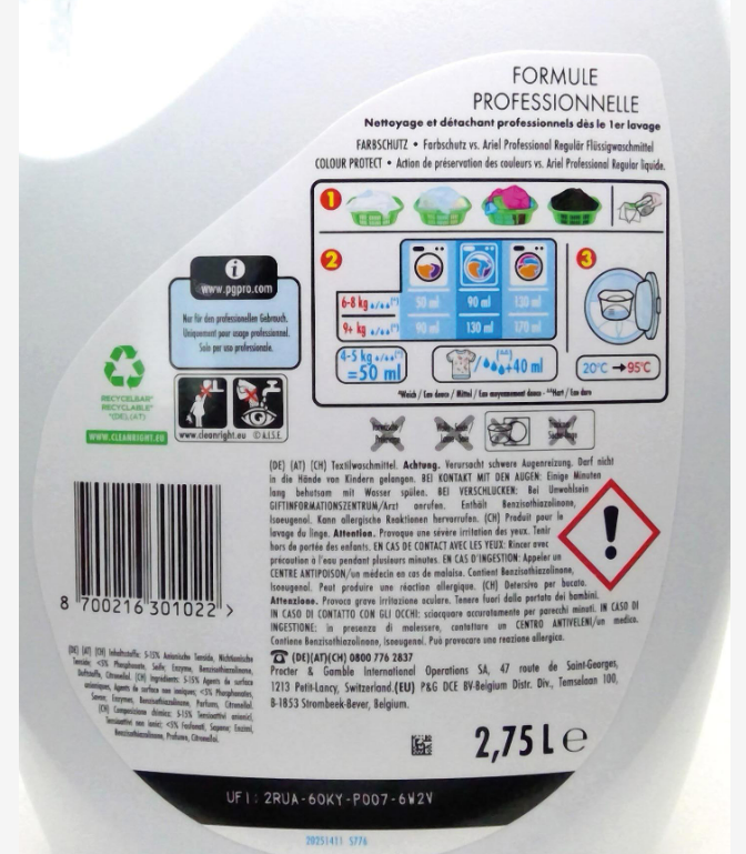 Ariel Professional Flüssig 55 WL Color 2,75l