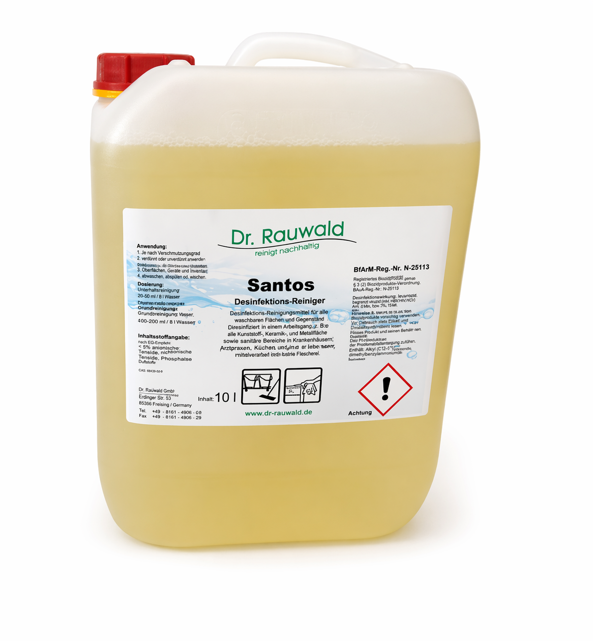 Santos Dr. Rauwald Konzentrat Flächendesinfektionsmittel Desinfektionsreiniger Quatbasis 1L-10L