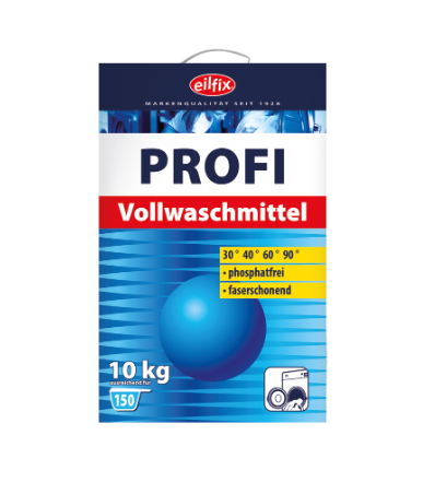 Vollwaschmittel Profi 10kg für Weiss-Bunt-Feinwäsche mit Flecklöseformel