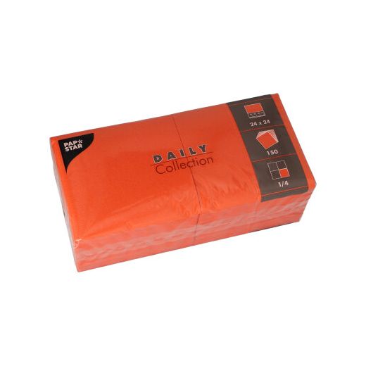 Servietten "DAILY Collection" 1/4-Falz 24 x 24 cm nektarine 150stk 3lg