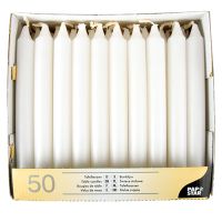 Tafelkerzen weiss Ø 2,1 cm · 19,6 cm 50stk