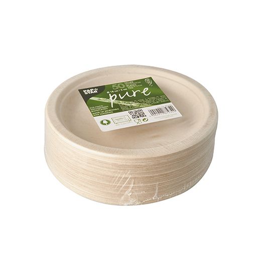 Zuckerrohr Teller "pure",  natur 50stk