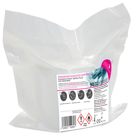 UNIGLOVES Desinfektionstücher Plus-Soft – gebrauchsfertig Wipes | Tücher 90 BLATT