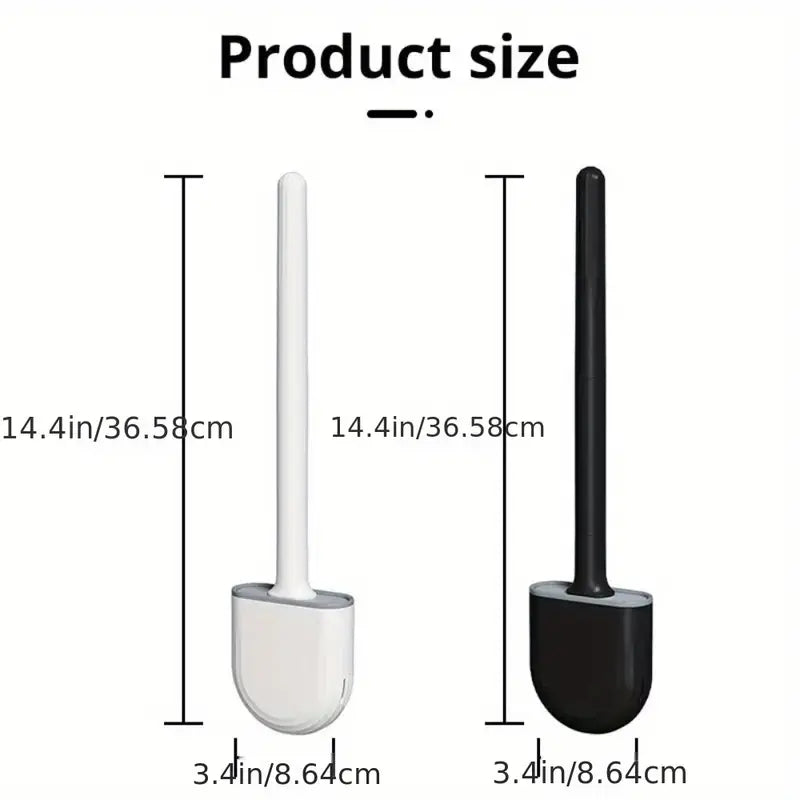 Silikon-Toilettenbürste Und Halter, Wandmontierte Toilettenbürste Schwarz