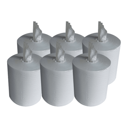 Handtuchrolle 6 Rollen 19 cm hoch x 24,5 cm, 600 Blatt  2-lagig, perforiert 109 m