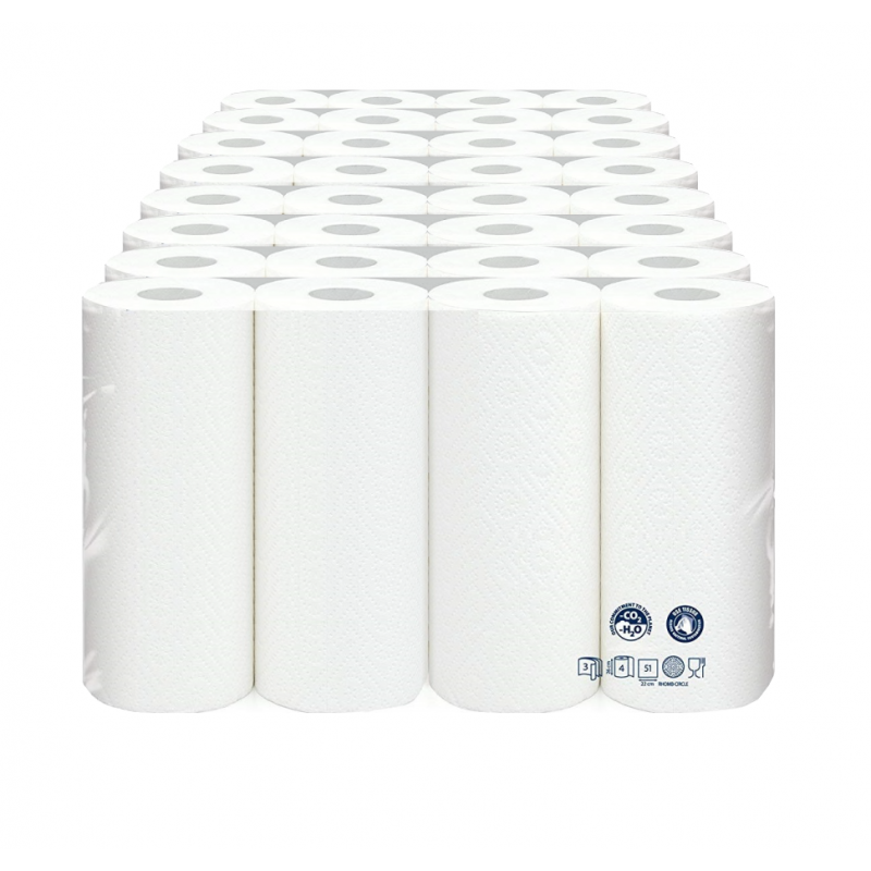 Küchenrolle 3-lagig Küchenpapier Zellstoff hochweiß 50Blatt