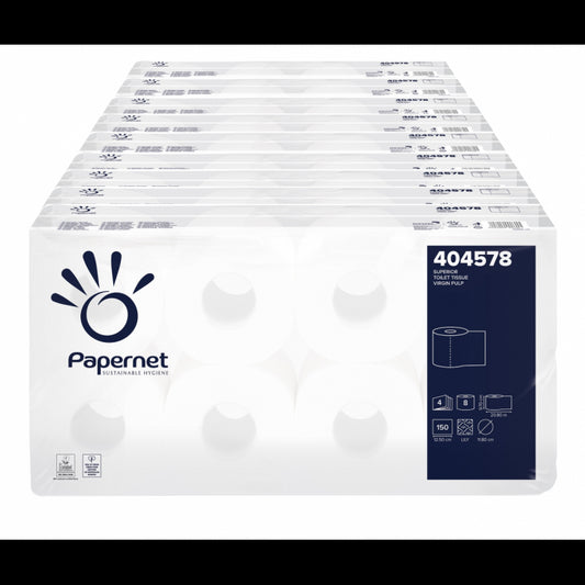 Toilettenpapier Zellstoff 4-lagig / 150 Blatt Papernet 404578 72 Rollen / VE