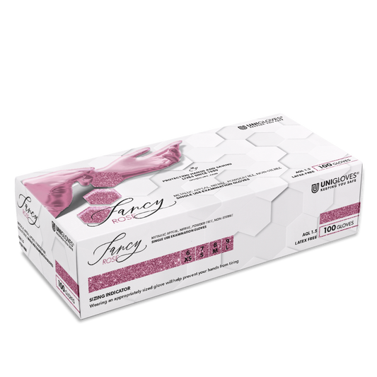 UNIGLOVES FANCY® ROSE Nitril Einmalhandschuhe Puderfrei XS-L