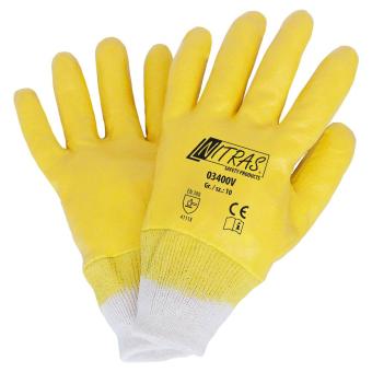 NITRAS Nitrilhandschuhe, Baumwoll-Trikot, naturfarben 03400V