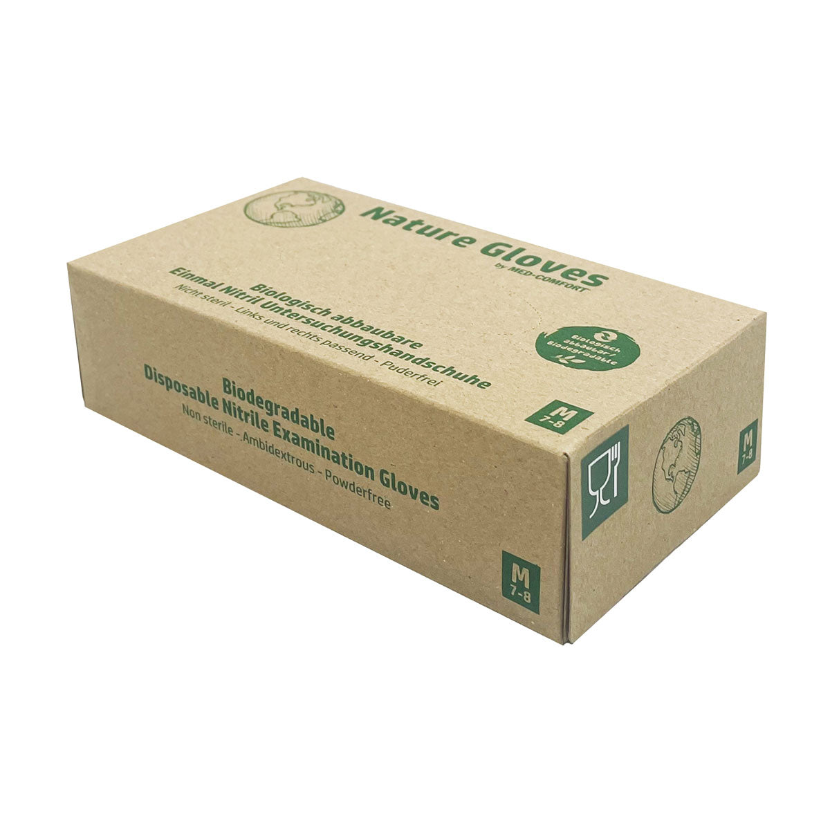 Nature Gloves by Med-Comfort Einmalhandschuhe aus Nitril, biologisch abbaubar, grün