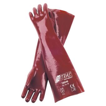 NITRAS PVC-Handschuhe, Baumwoll-Trikot, naturfarben, PVC, rot 160240