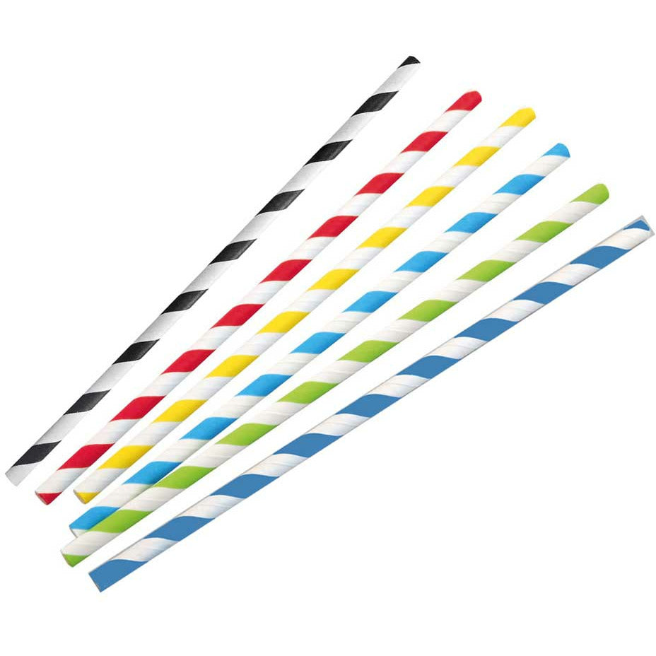 Trinkhalme -Papier "Classic" gestreift | FSC®-zertifiziert NATUREStar aus Papier 100Stk