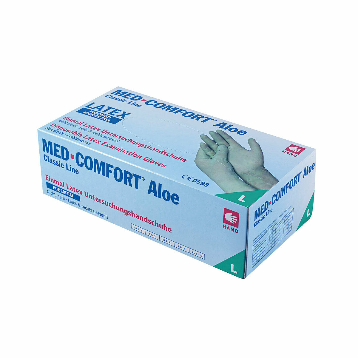 Med Comfort Style Aloe Latex Einweg Handschuhe Einmal Grün puderfrei XS-XL