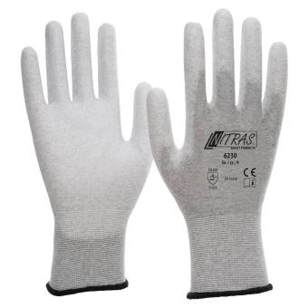 NITRAS Antistatikhandschuhe ESD Nylon-Carbon-Strick grau 1 Paar