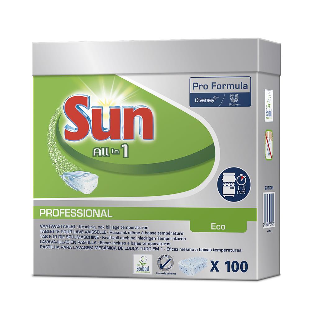 Sun Professional All in 1 Eco Tablets 100Stk. Spülmaschinen Taps Geschirrspültabs ECO