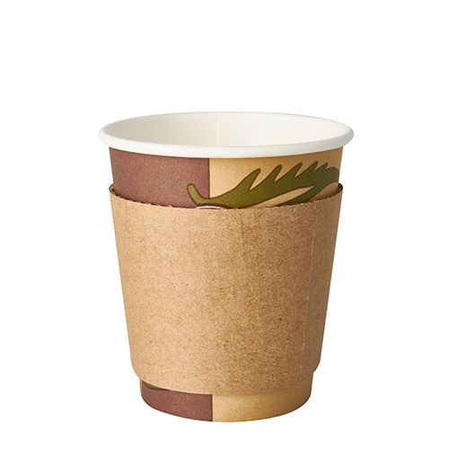 Banderolen für Heißgetränkebecher "To Go" Ø 7,3 cm · 5,8 cm braun Papstar 100 stk.