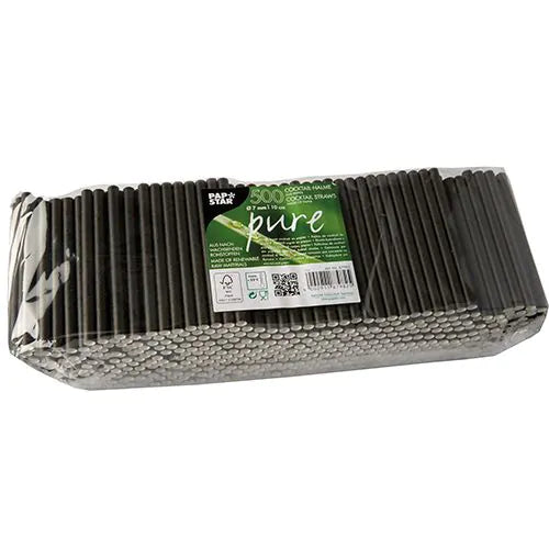 500 Strohhalme Papier Papierstrohhalme "pure" Ø 7 mm · 10 cm schwarz Trinkhalm