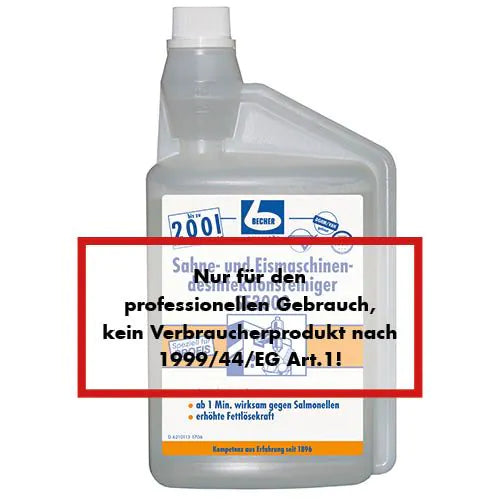 "Dr. Becher" Sahne-und Eismaschinendesifektionsreiniger 1 l SE3000 mit Dosierkopf