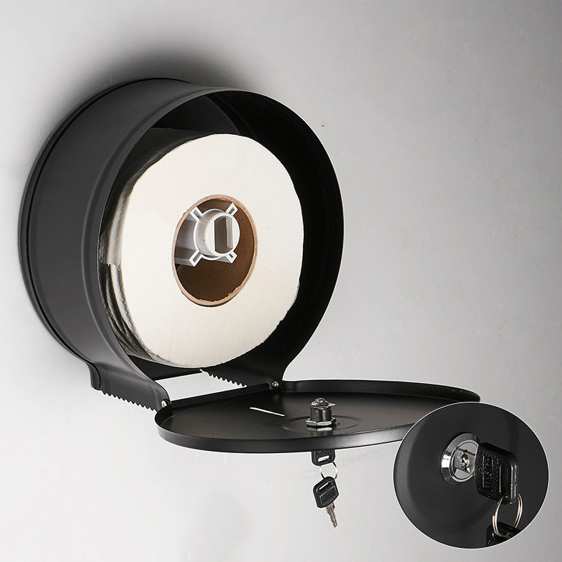 Toilettenpapierspender Spender Mini Jumbo Edelstahl schwarz mit Schlüssel