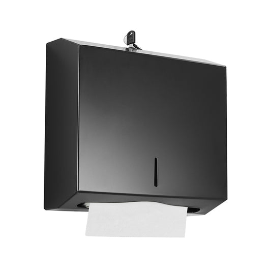 Edelstahl Papierspender Papierhandtuchspender Wand Handtuchspender m. Schlüssel Schwarz