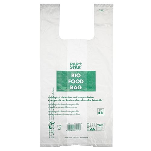Hemdchentragetaschen aus Bio-Folie, 55 x 28 cm, transparent, auf Rolle Papstar 100 stk.