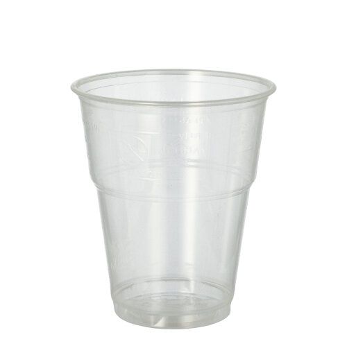 PLA-Becher, Kaltgetränkebecher, "pure" 0,3 l glasklar mit Schaumrand Papstar 70 stk. (16174)
