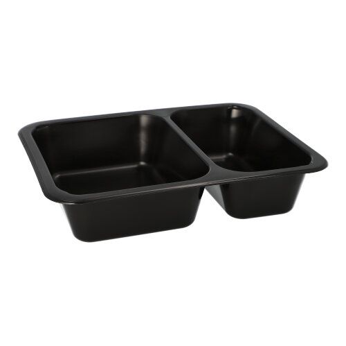 Menüschalen (Mehrweg), 2-geteilt 22,7 x 17,8 cm schwarz Papstar 20 stk.