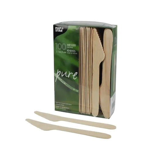 Holzmesser "pure" 16,5 cm 100Stk Papstar Pure