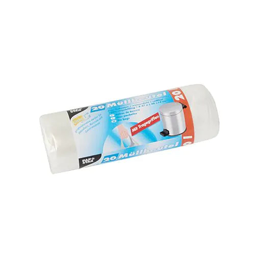 Müllbeutel mit Tragegriffen, 20 l, transparent, H 48 x B 47 cm 20STk