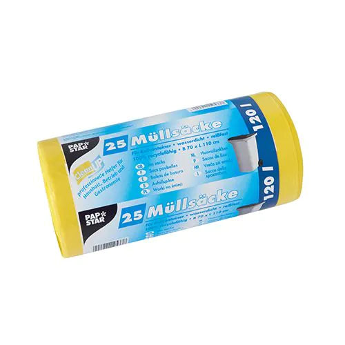 Müllsäcke, 120 Liter, gelb, H 110 x B 70 cm 25stk