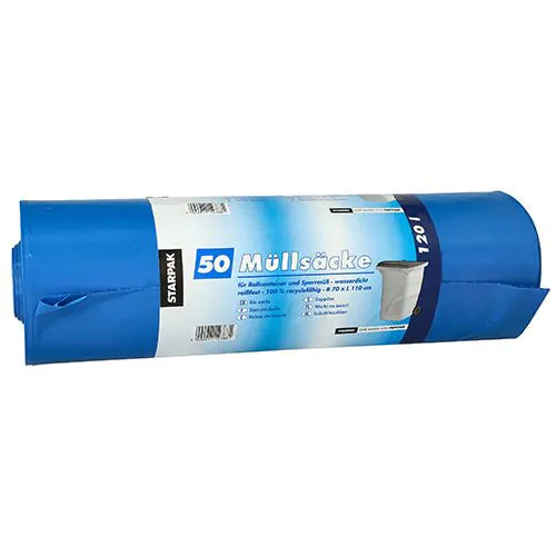 Müllsäcke, 120 l, H 110 x B 70 cm, blau 50stk