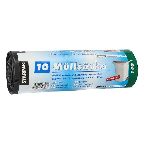 Müllsäcke, 140 l, schwarz, H 110 x B 80 cm 10Stk