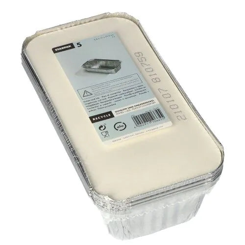 Aluschalen + Einlegedeckel, PE-beschichtet eckig 1 l 5,4 x 11 x 21,3 cm 30stk