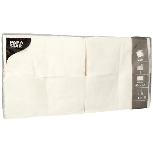 Servietten, weiss, 2-lagig, 1/8-Falz, 40 x 40 cm 250stk