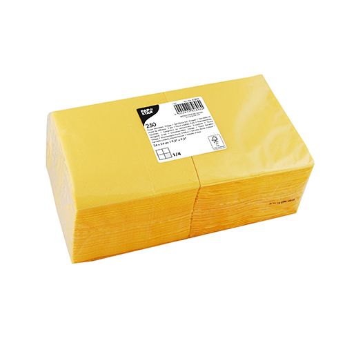 Servietten, gelb 3-lagig 1/4-Falz 24 x 24 cm 250stk