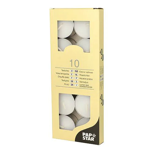 Teelichter weiß Ø 38 mm · 16 mm Papstar 10stk Kerzen Abverkauf