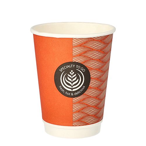 Heißgetränkebecher, Pappe 0,3 l doppelwandig, mit Motiv "ToGo" Papstar 25 stk.