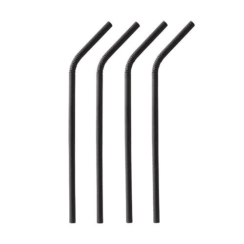 Papierstrohhalme, schwarz, "pure", Ø 6 mm · 22 cm, biegbar 100Stk