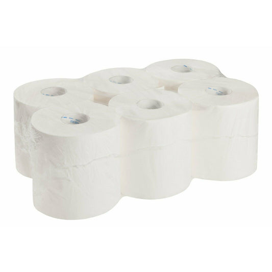 6 x Handtuchrollen RC 1 lagig Innenabrollung Putzpapierrollen Handtuchpapier 275m