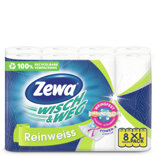 Zewa Küchenrolle Küchentücher Wisch&Weg 8 Rollen, Reinweiß