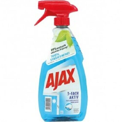 Ajax Glasreiniger 3-Fach Aktiv Antistreifen Anti Schmutz 500ml Glas